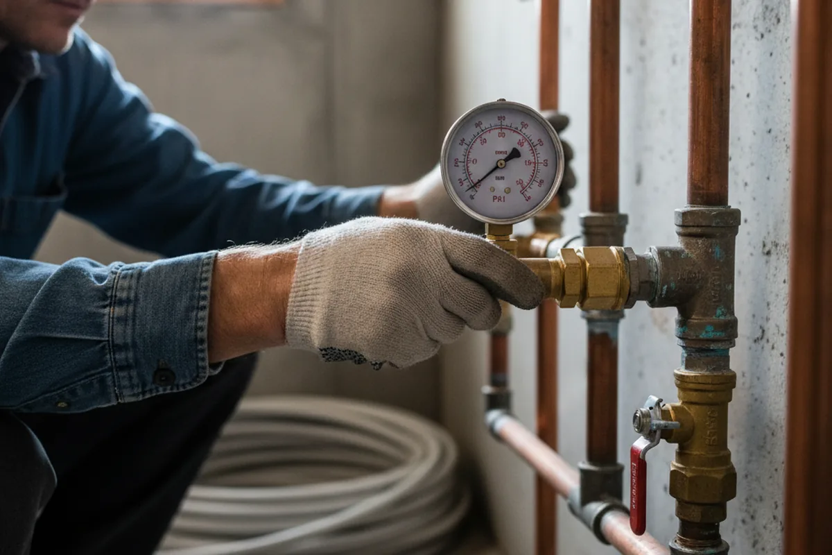 Pressure testing a repaired line during Water Line Repair in Chillicothe